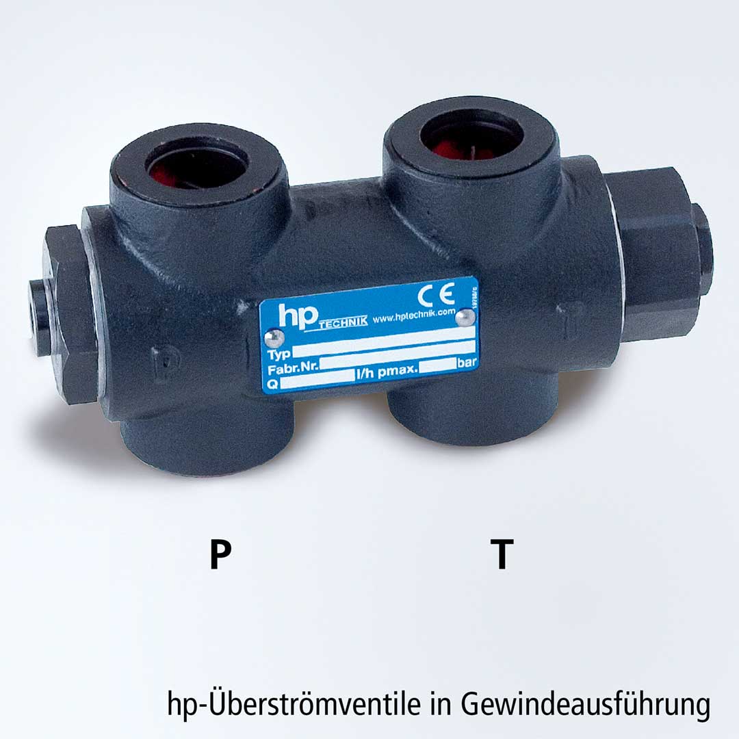 hp-Overflow valves with thread connection