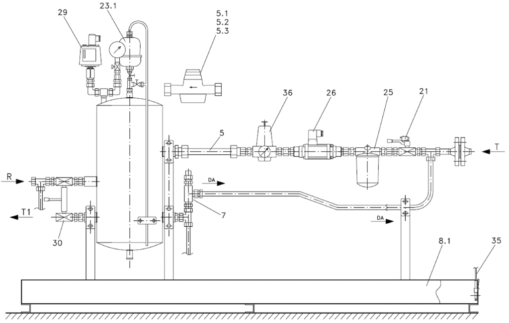 Option für Leichtöl-Brenner-Armaturen Baureihe LBA-A Diagram