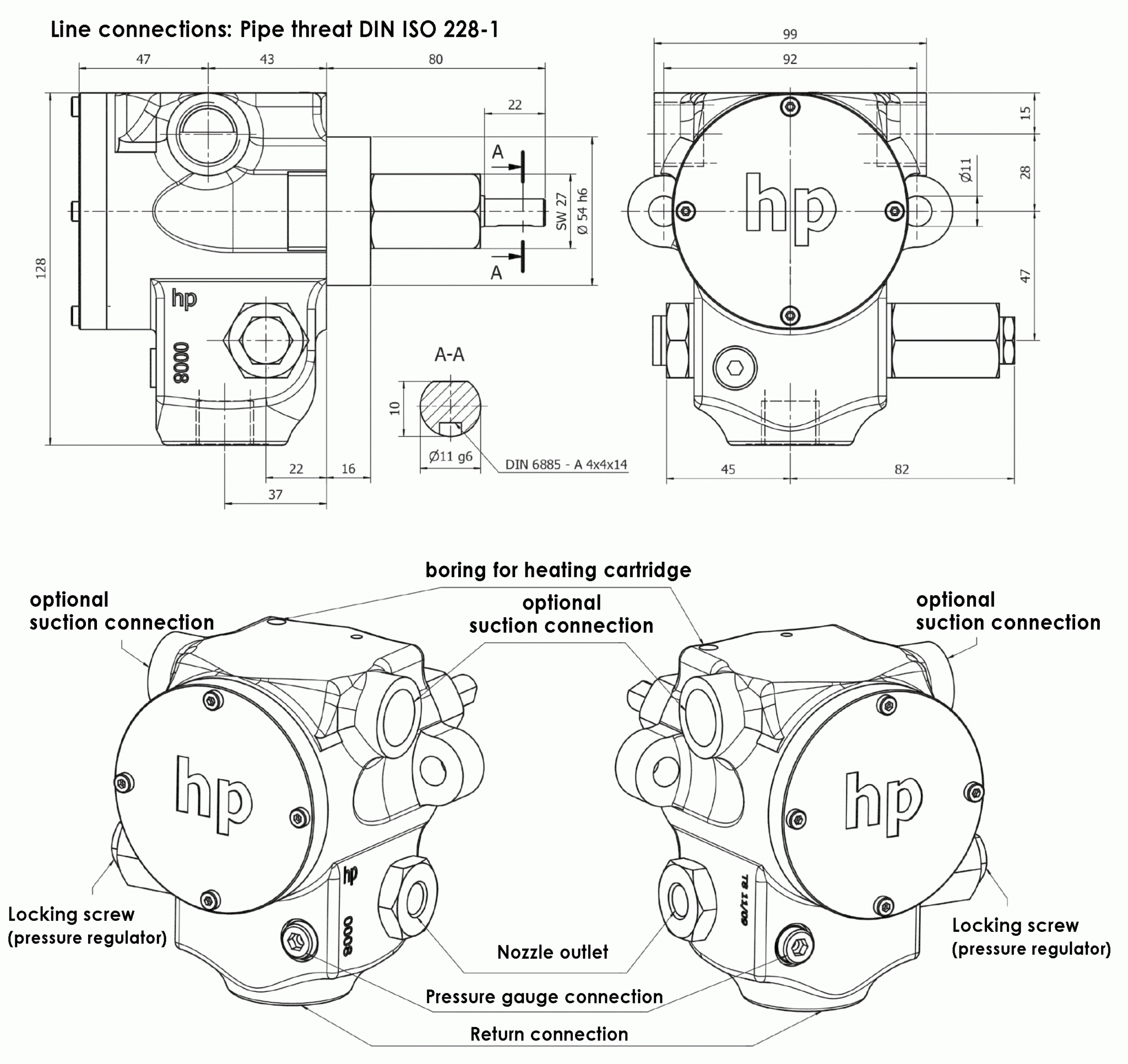 Series PON, with integrated overflow valve, bypass and integrated